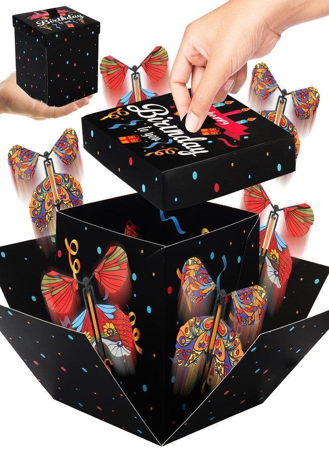 Blinket Flying Butterfly Explosion Gift Box with 6 Pcs Flying Butterflies, Surprise Happy Birthday Day Gift Box with Butterfly， Surprise Cake Boxes for Birthday Occasions - Image 1